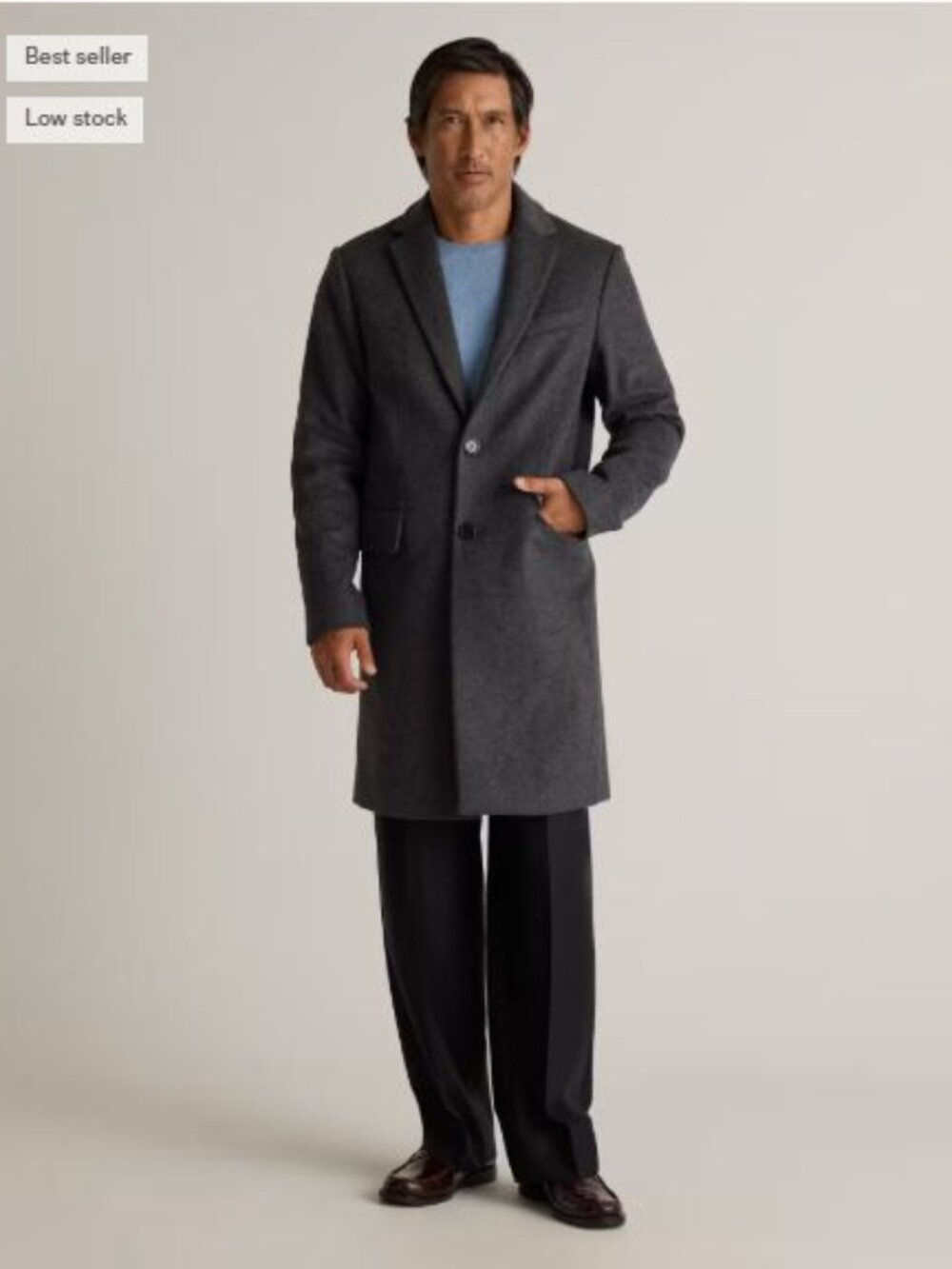 NWT New Men's XL $250 Italian Wool Overcoat Charcoal Grey